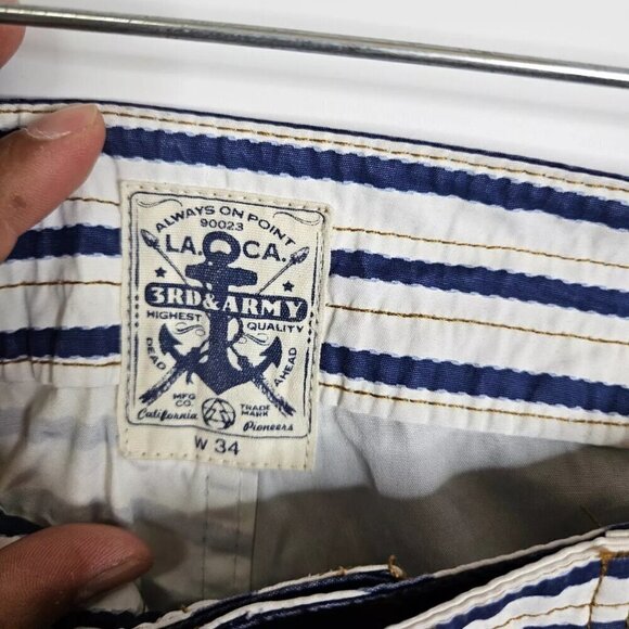 3rd & Army American Flag Multicolor Striped Board Surf Shorts Men's Size 34 - Picture 8 of 9